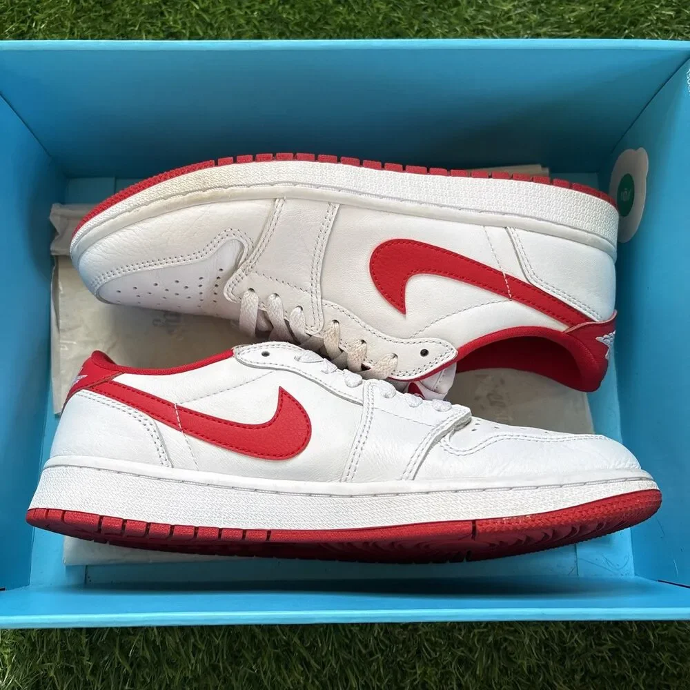 Nike Air Jordan 1 Low Retro OG White University Red CZ0790-161 Mens Size 8.5